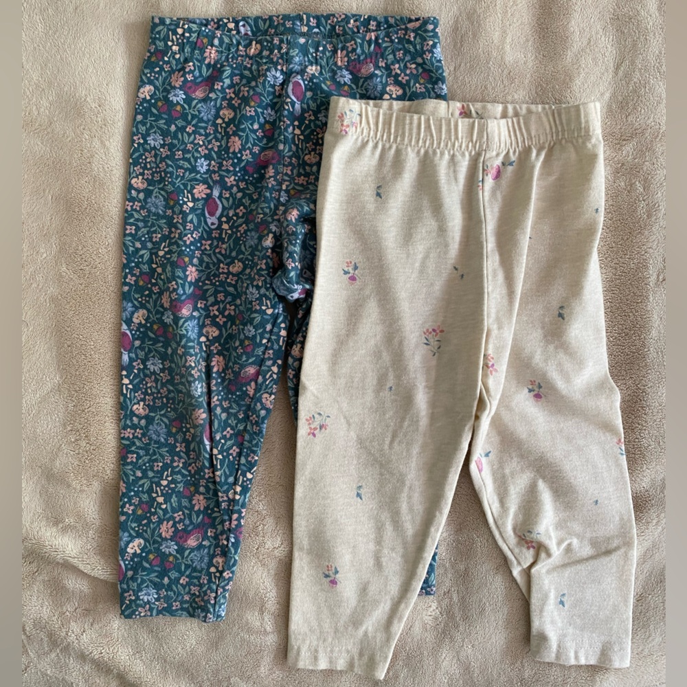 OshKosh B'gosh Floral Leggings Set - Teal and Cream